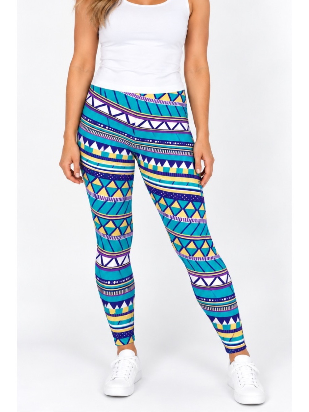 LuLaroe Colorful Geometric Print Leggings- size TC (12-18)